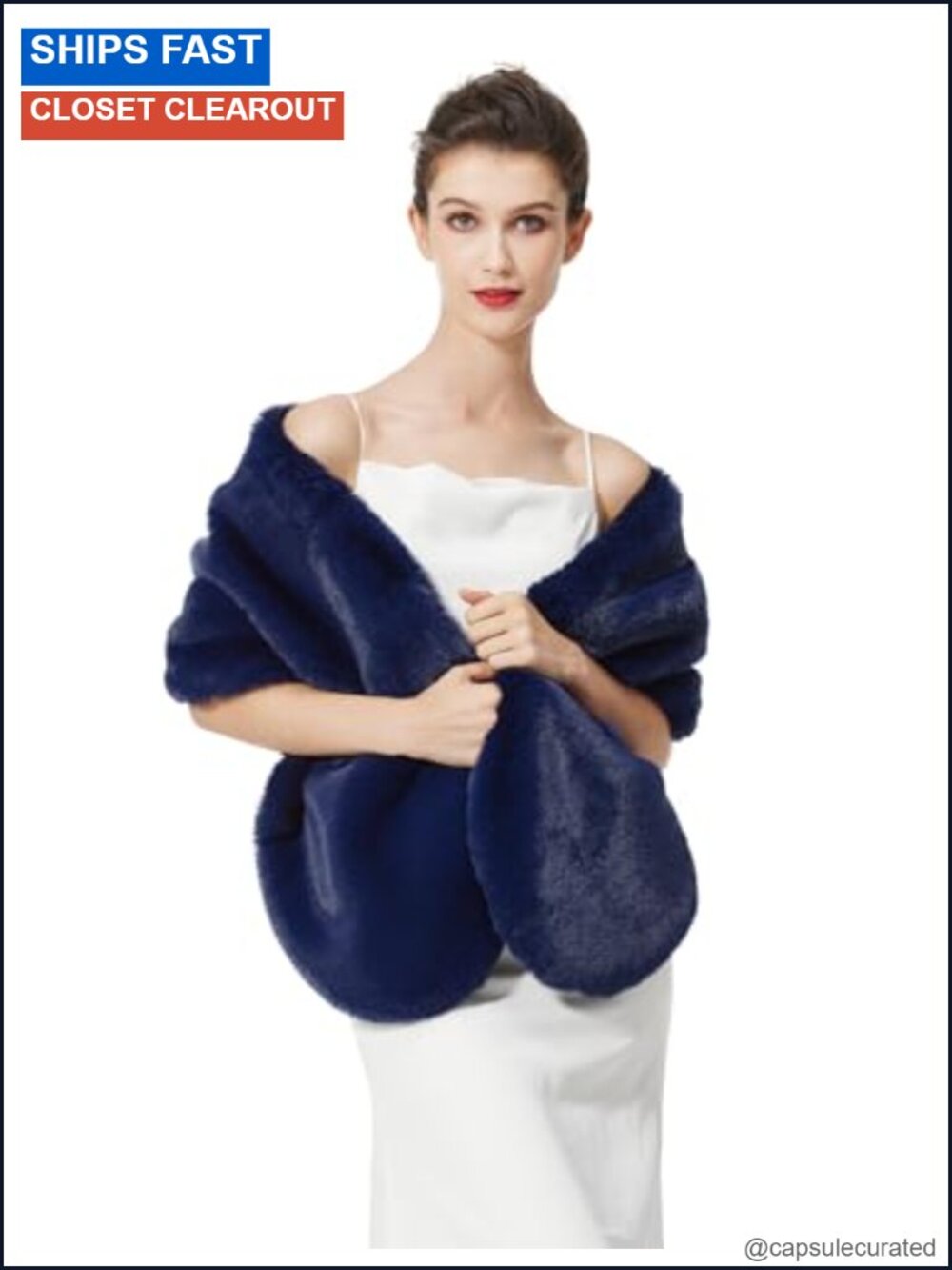 Faux Fur Shawl Wrap Wedding Stole Evening Party Bridal Cover Up